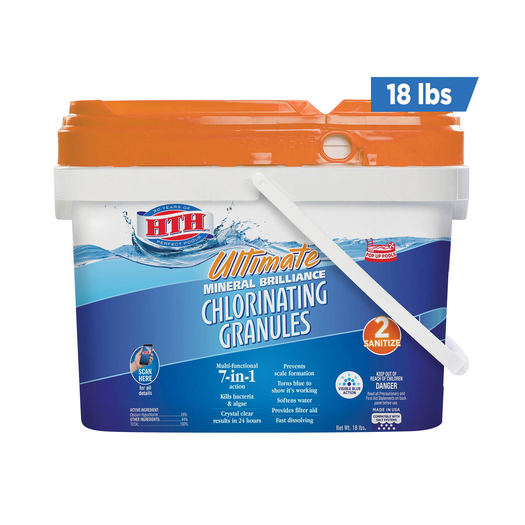 Ultimate Mineral Brilliance 22008 Chlorinating Granule, Powder, Chlorine-Like, 18 lb