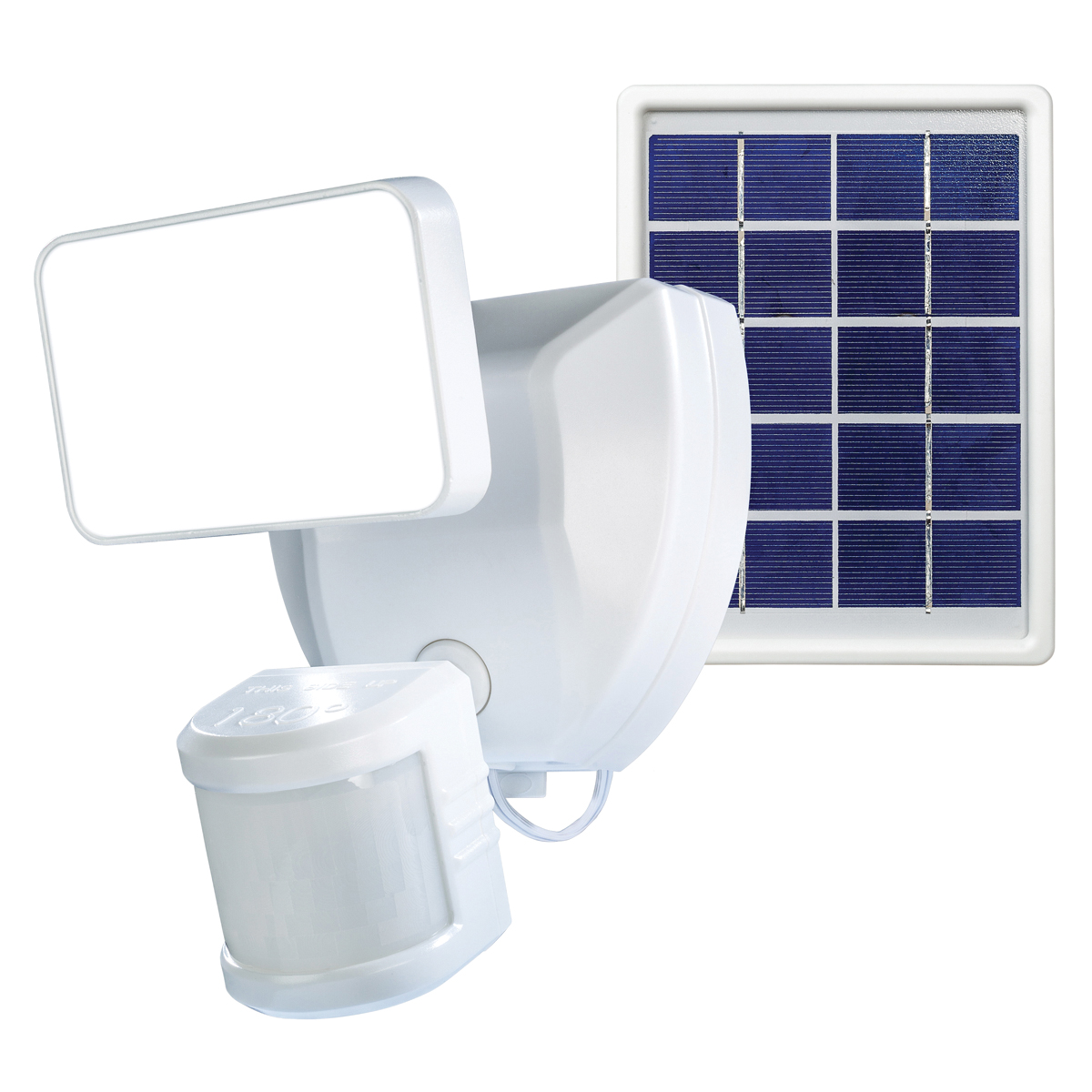 HZconnect HW-9305-WH Solar Security Motion Light, 120 V, 1-Lamp, LED Lamp, 1000 Lumens, White Fixture