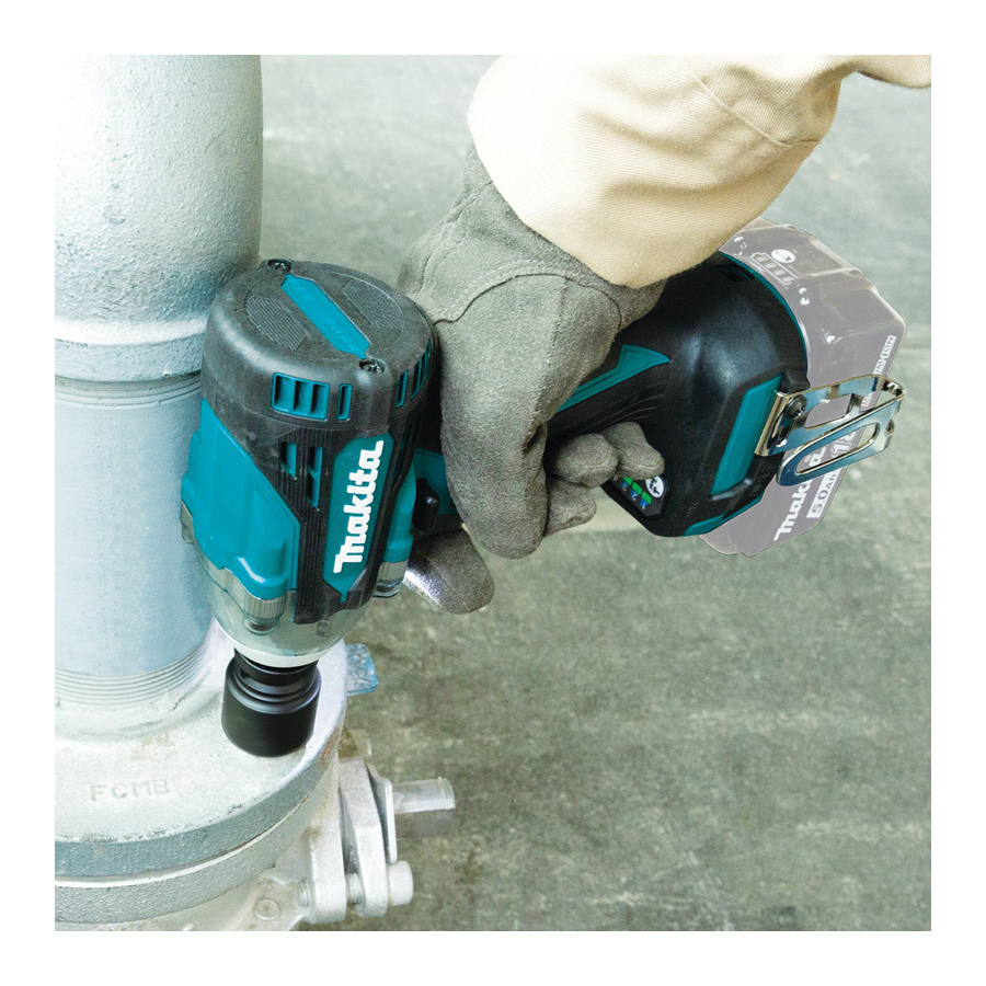 Makita 18V LXT XWT15Z Impact Wrench with Detent Anvil, Tool Only, 18 V, 5 Ah, 1/2 in Drive, Square Drive - 4