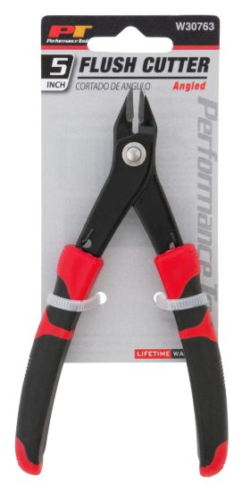 Angled Flush Cutter, Performance Tool, 5 in OAL, Ergonomic, Non-Slip Molded Grip Handle - 2