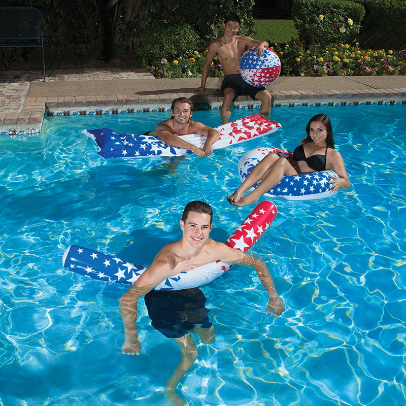 American Stars 81264 Pool Tube Float, Vinyl, Blue/Red/White