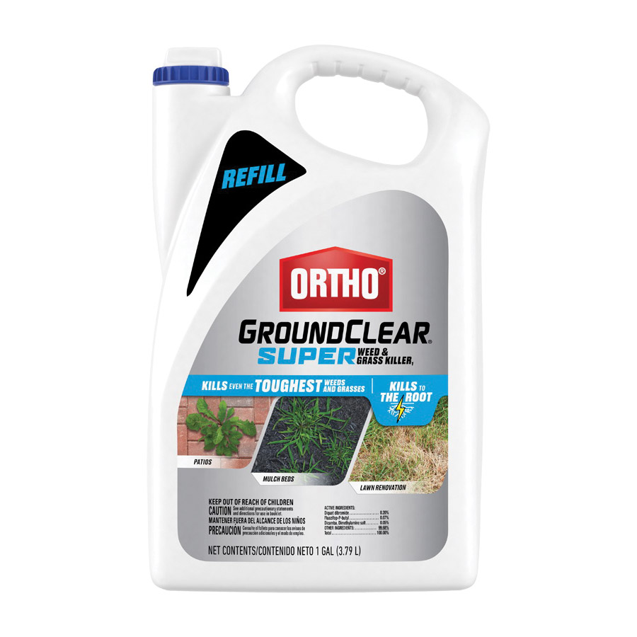 Ortho GroundClear 4652905 Weed and Grass Killer, Liquid, Light Yellow, 1 gal Jug