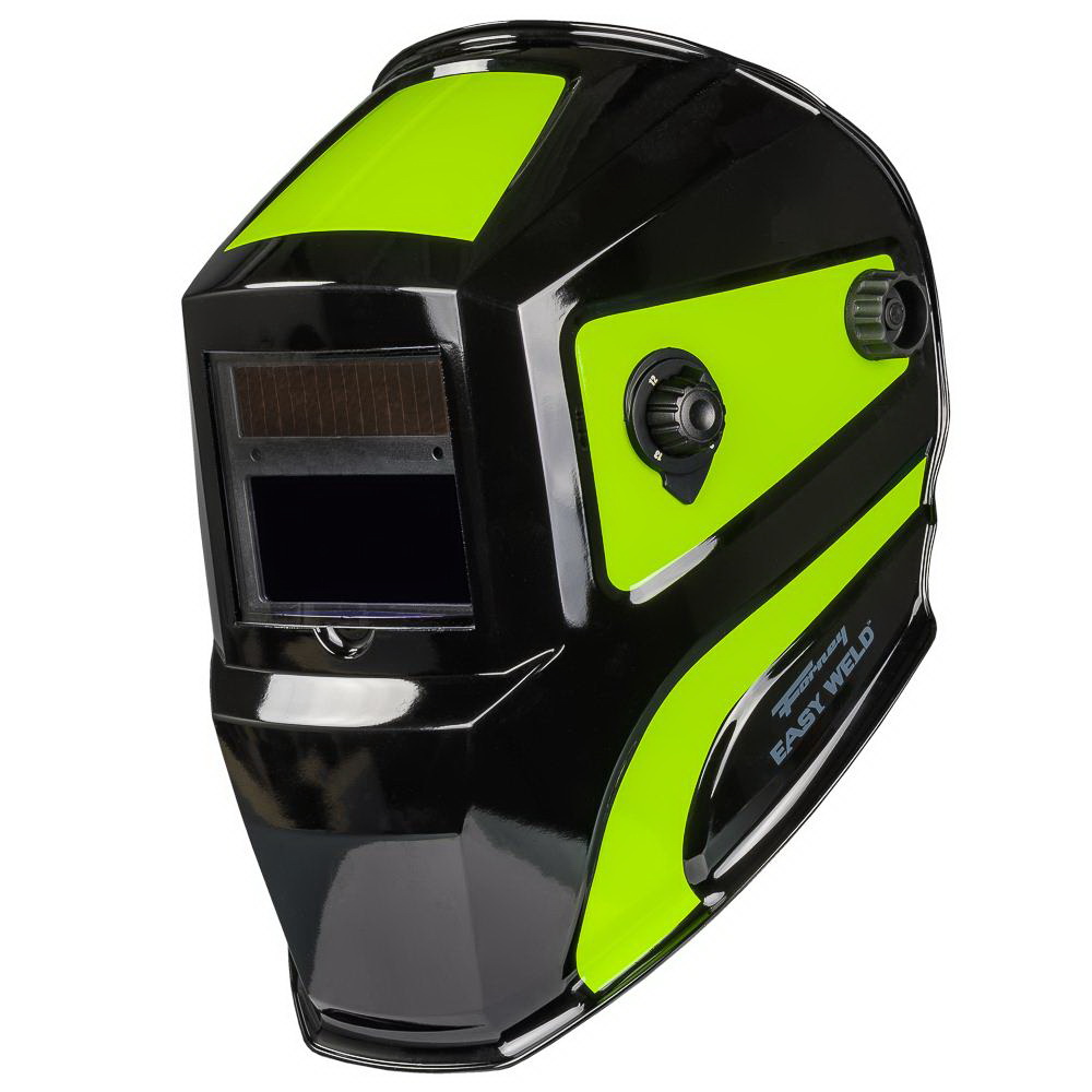 Forney Easy Weld Velocity 55732 ADF Welding Helmet, 3-Point Ratchet Harness Headgear, UV/IR Lens, Black/Green - 3