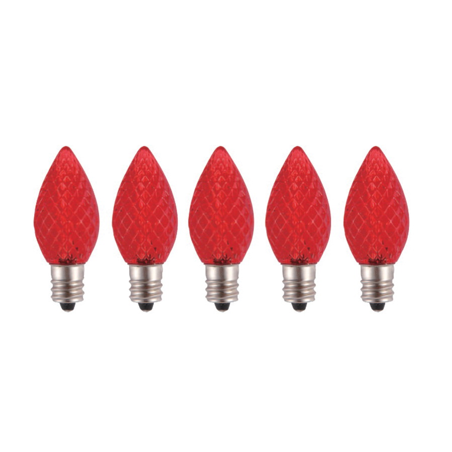 24772 Bulb, Candelabra Lamp Base, LED Lamp, Crystal Red Light