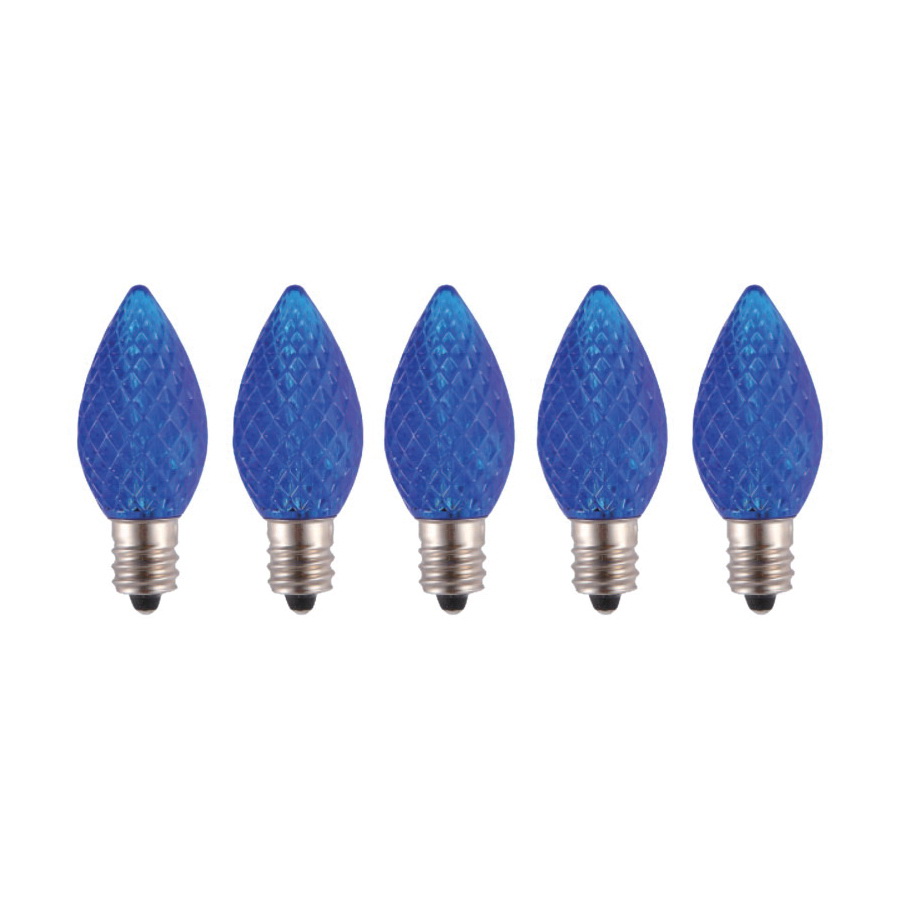 24774 Bulb, Candelabra Lamp Base, LED Lamp, Crystal Blue Light