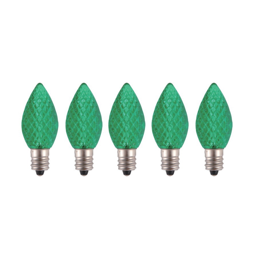 24775 Bulb, Candelabra Lamp Base, LED Lamp, Crystal Green Light