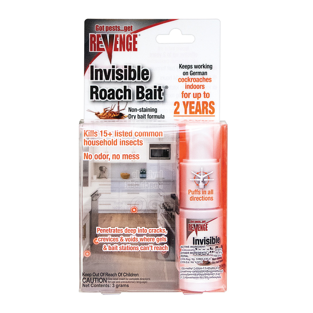 REVENGE 46406 Invisible Roach Bait, 3 g