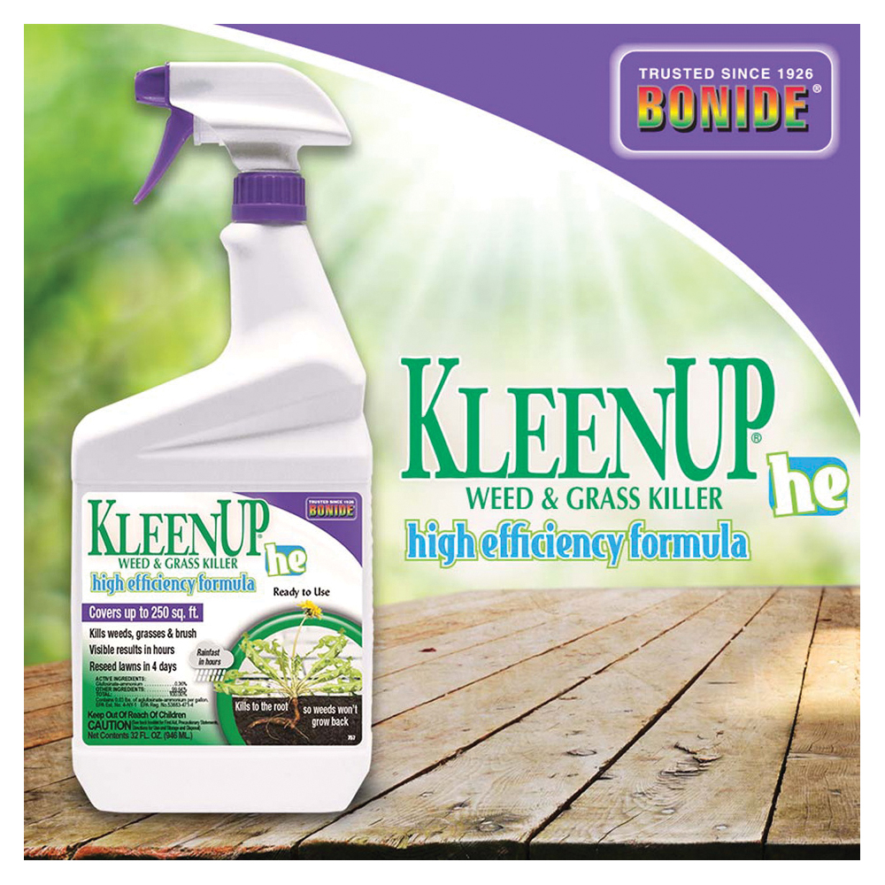 Bonide KleenUp he 757 Weed and Grass Killer Ready-to-Use, Liquid, Off-White/Yellow, 1 qt