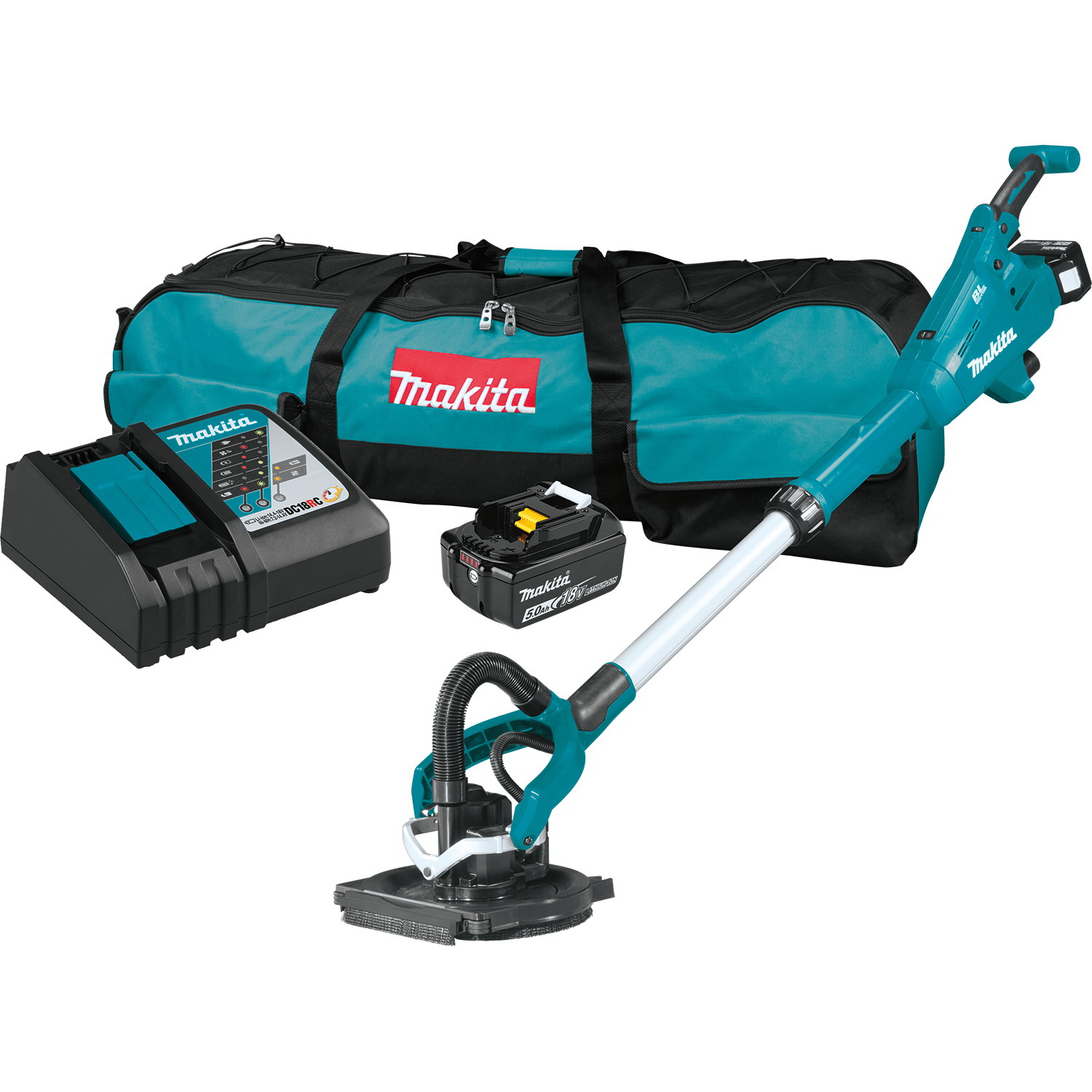 Makita LXT Series XLS01T Drywall Sander Kit, Battery, 18 V, 8-1/4 in Pad/Disc, 1000 to 1800 rpm No Load