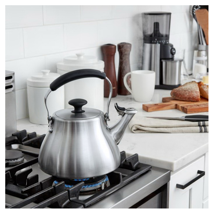 Oxo 1479500 Classic Tea Kettle, 1.7 qt Capacity, Insulated Handle, Silicone/Stainless steel, Brushed, Silver - 3
