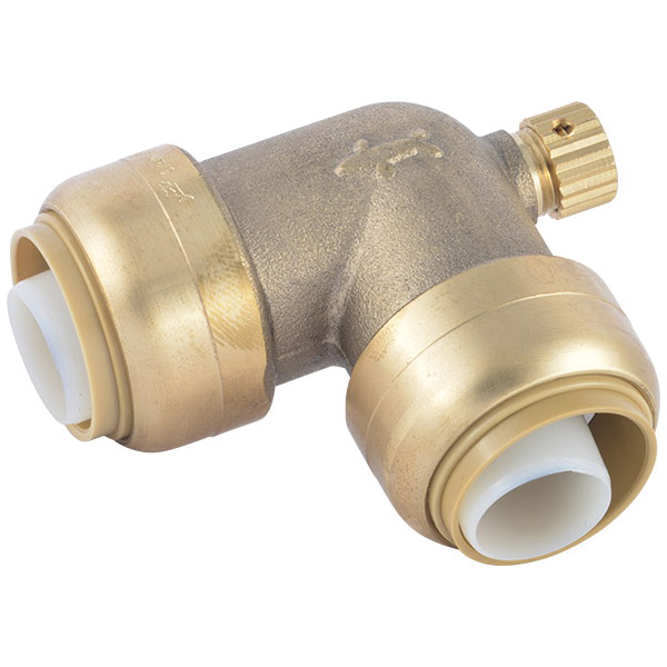 U5256LF Pipe Elbow with Drain/Vent, 3/4 in, 90 deg Angle, Brass, 200 psi Pressure