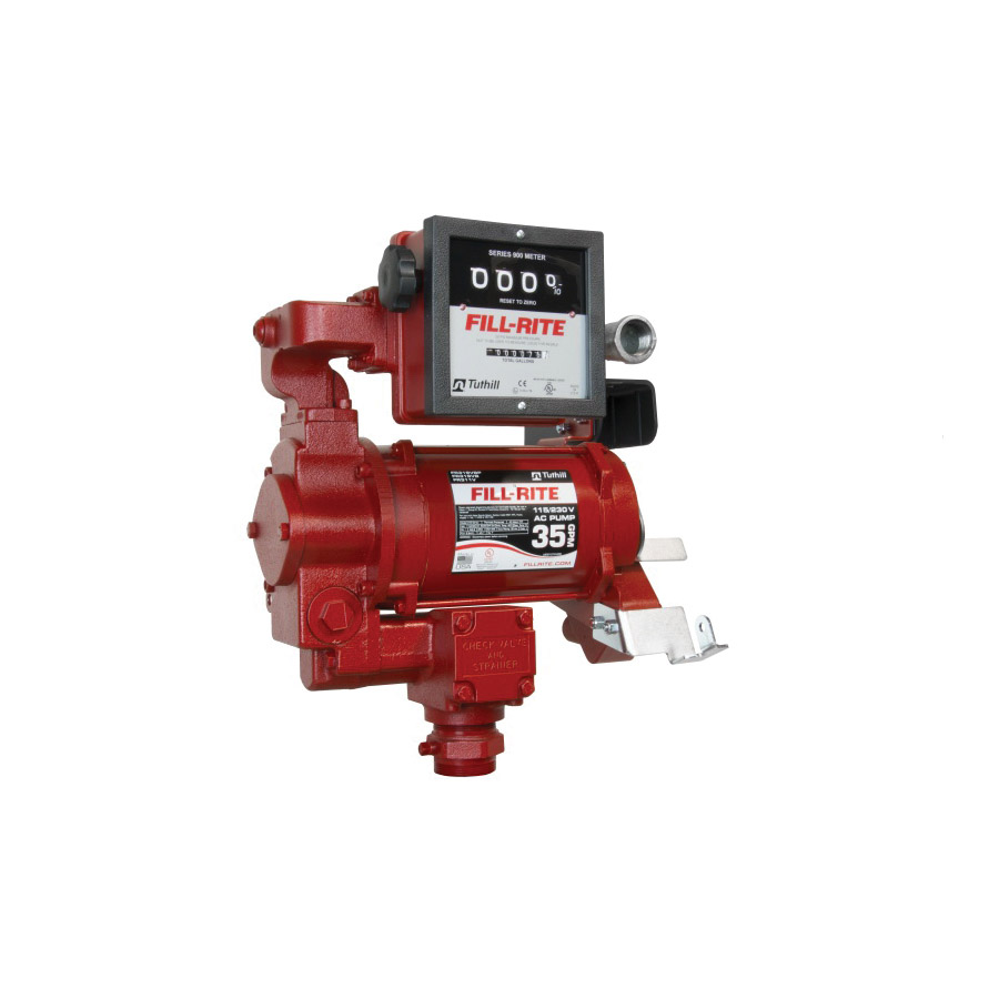 FR300 Series FR311VN Heavy-Duty Fuel Transfer Pump, Includes: Four-Wheel 901C Mechanical Meter, 1 in Outlet