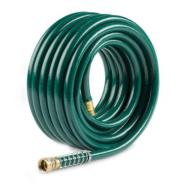 Flexogen 864251-1001 Heavy-Duty Garden Hose, 25 ft L, Spigot, Brass/Stainless Steel, Green