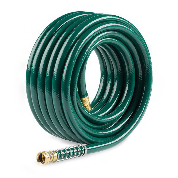 Flexogen 864001-1001 Heavy-Duty Garden Hose, 100 ft L, Spigot, Brass/Stainless Steel/Vinyl, Green