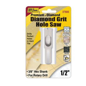 IVY Classic Premium Diamond 37806 Hole Saw, 1/2 in Dia, Diamond Grit Cutting Edge