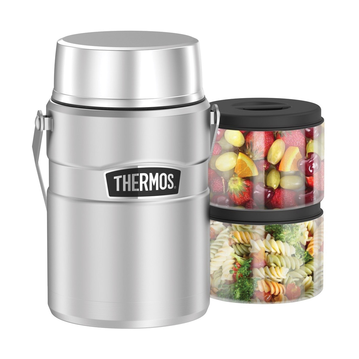 BIG BOSS STAINLESS KING SK3030MSTRI4 Vacuum Insulated Food Jar with Inner Container, 47 oz Capacity, 5.3 in L