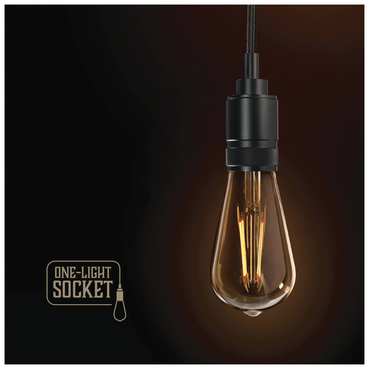 Feit Electric PN/BLK Industrial Style Pendant Light Fixture, 1-Lamp, LED Lamp, Metal Fixture, Black Fixture - 3