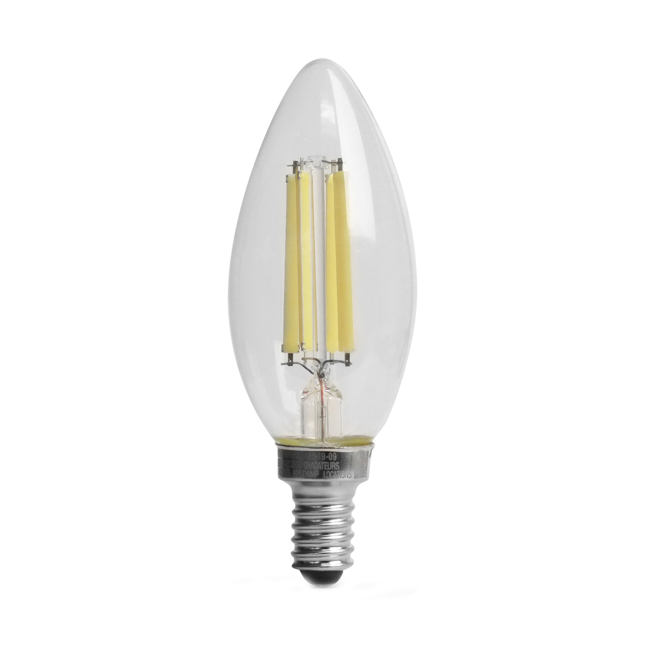 BPCTC75/850/LED/2 LED Bulb, Decorative, 75 W Equivalent, E12 Lamp Base, Clear, Daylight Light