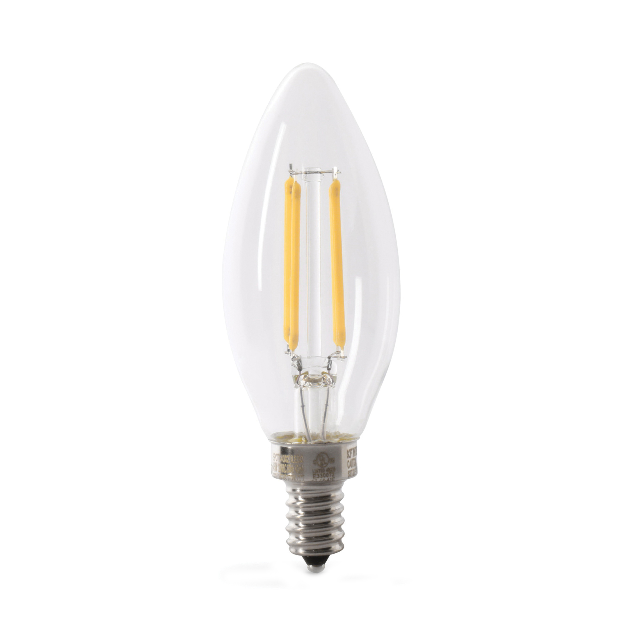 CTC60/927CA/FIL/6 LED Bulb, Decorative, 60 W Equivalent, E12 Lamp Base, Dimmable, Clear, Soft White Light