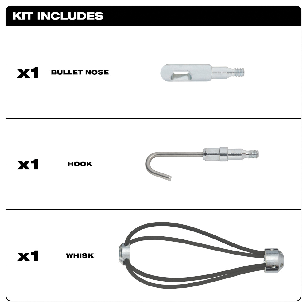 Fish Stick Accessory Tip Kit, Milwaukee, Metal, Black/Gray, 3pc - 2