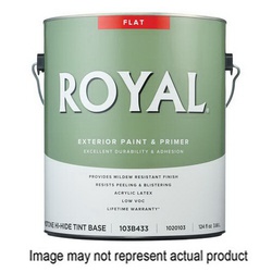 Exterior Paint + Primer Latex Paint, Royal, Flat Sheen, Neutral Tint Base, 5 gal - 1