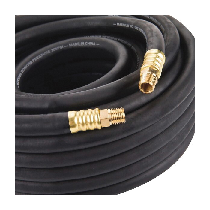 Air Hose, Craftsman, Rubber, 3/8 in x 50 ft L, Fittings: 1/4 in MNPT - 3