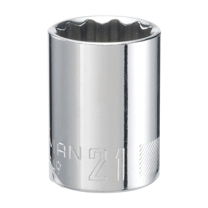 CMMT44249 Socket, 21 mm Socket, 1/2 in Drive, 12-Point, Chrome