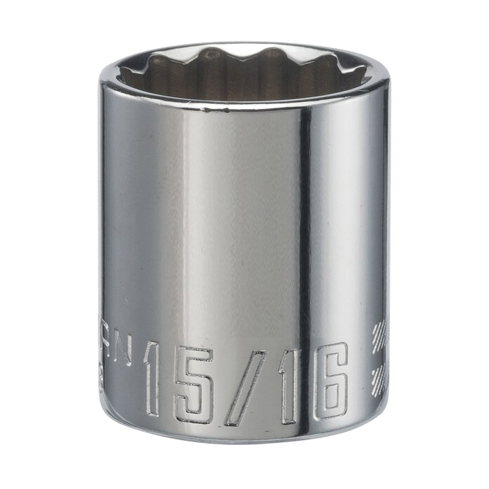 CMMT47513 Socket, 15/16 in Socket, 1/2 in Drive, 12-Point, Chrome