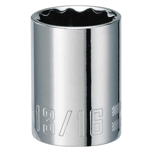 CMMT47511 Socket, 13/16 in Socket, Shallow Socket, 38 in OAL, 1/2 in Drive, 12-Point, Chrome