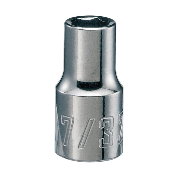 CMMT43492 Socket, 7/32 in Socket, 1/4 in Drive, 6-Point, Chrome