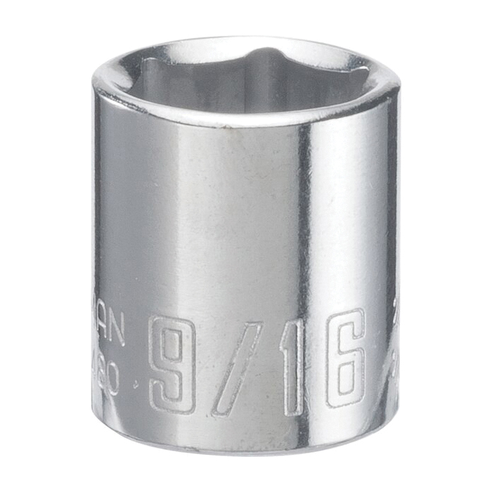 CMMT43480 Socket, 9/16 in Socket, Shallow Socket, 22 in OAL, 1/4 in Drive, 6-Point, Chrome