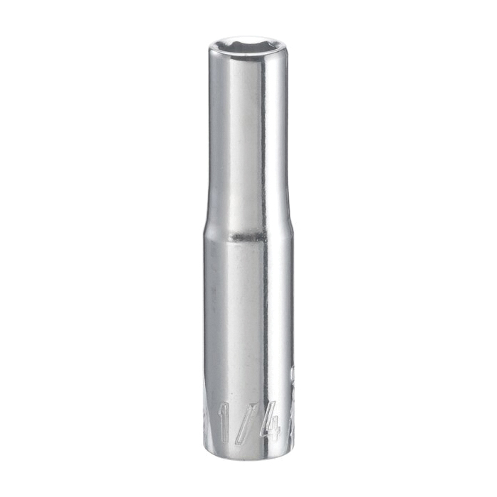 CMMT43573 Socket, 1/4 in Socket, Deep Socket, 51 in OAL, 1/4 in Drive, 6-Point, Chrome
