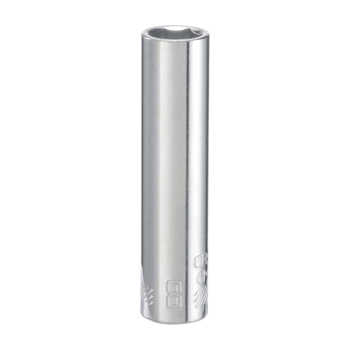 CMMT44405 Socket, 8 mm Socket, Deep Socket, 51 in OAL, 1/4 in Drive, 6-Point, Chrome