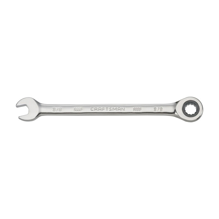 CMMT42561 Ratcheting Wrench, SAE, 3/8 in Head, 12-Point, Steel, Chrome