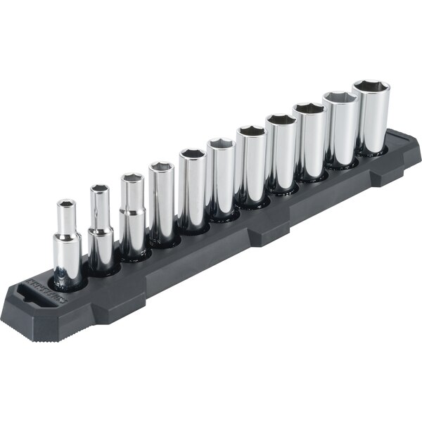 CMMT12044 Series Socket Set, Includes: 6 Point Deep Sockets, Chrome Vanadium Steel