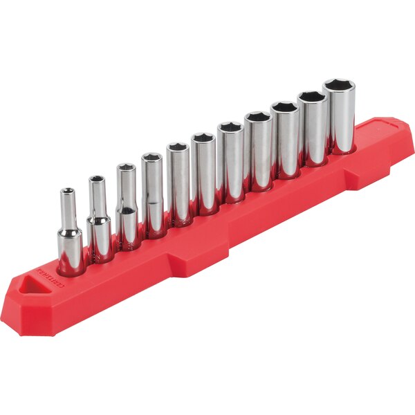 CMMT12051 Series Socket Set, Includes: 6 Point Deep Sockets, Chrome Vanadium Steel, Chrome Polished