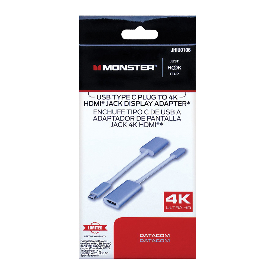 Hdmi Jack Display Adapter, Just Hook It Up, For: USB Type C Ports That Support Video Output - 2