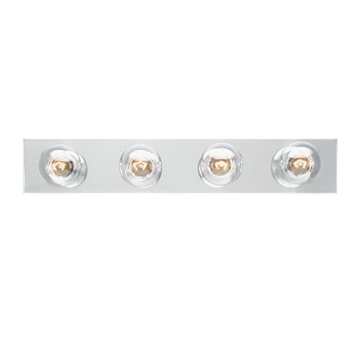 Westinghouse 6641100 Indoor Bath Bar Wall Fixture, 4-Lamp, Chrome Plated Fixture