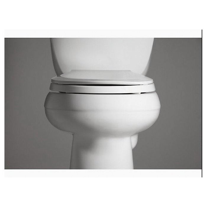Kohler Quiet-Close Cachet Series K-4639-0 Toilet Seat, Elongated, Round, Plastic, White, Quick-Release Hinge