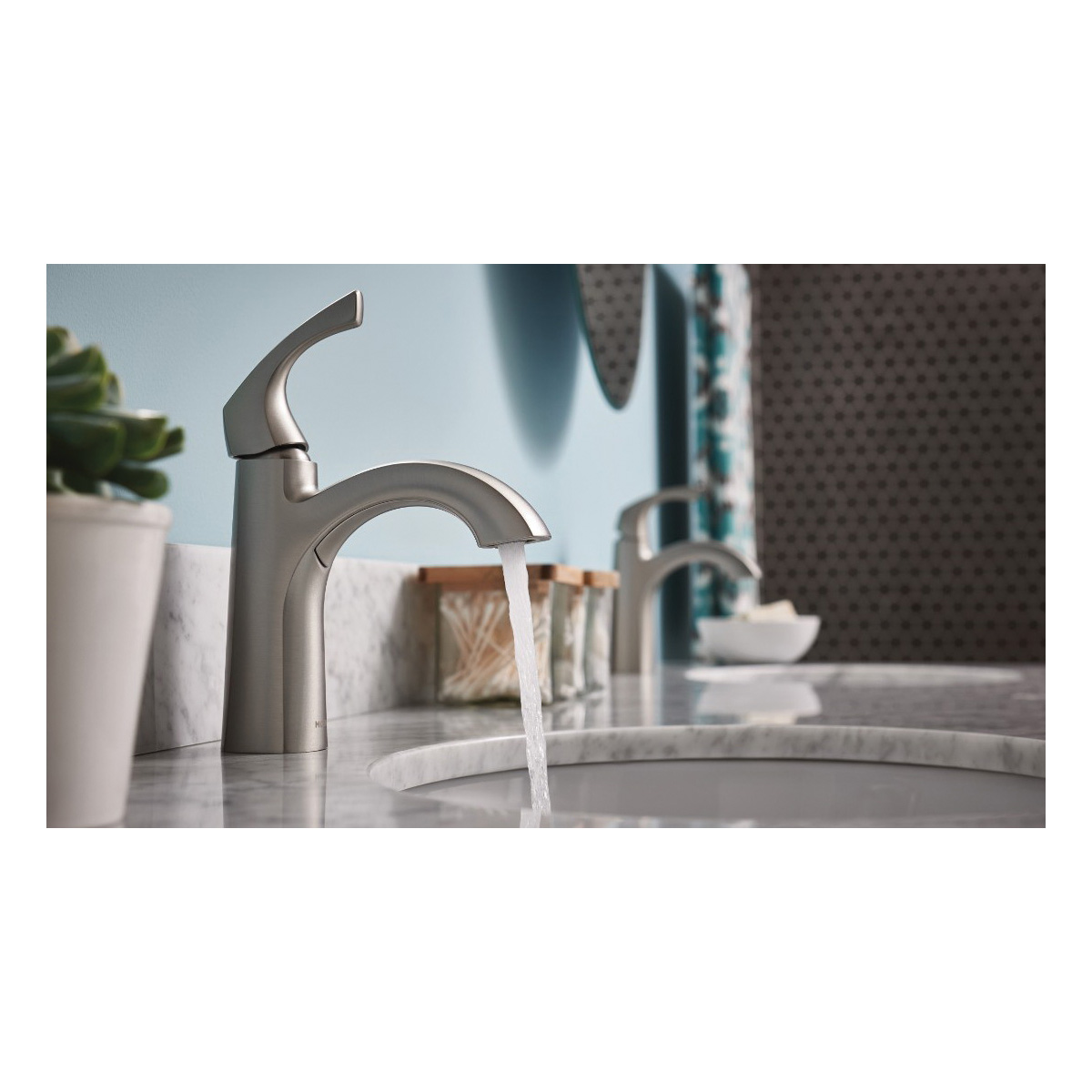 Moen Lindor Series 84505SRN Lavatory Faucet, 1.2 gpm, 1F...