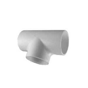 Charlotte Pipe 2401 Series 402-015 Reducing Pipe Tee, 1-1/2 in, Socket x Socket x FPT, PVC, SCH 40 Schedule