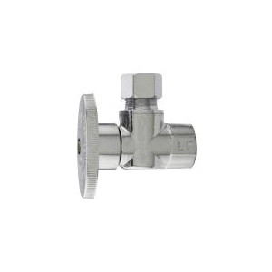 Keeney 2048PCLF Angle Stop Valve, 1/2 x 3/8 in Connection, FIP x Compression, Quarter-Turn Actuator, Brass Body