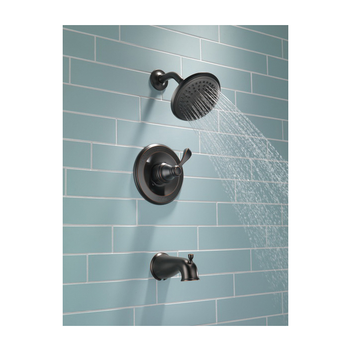 Tub & Shower Faucet, Delta, Porter, 1-Function Showerhead, 1-Handle, Oil Rubbed Bronze - 5