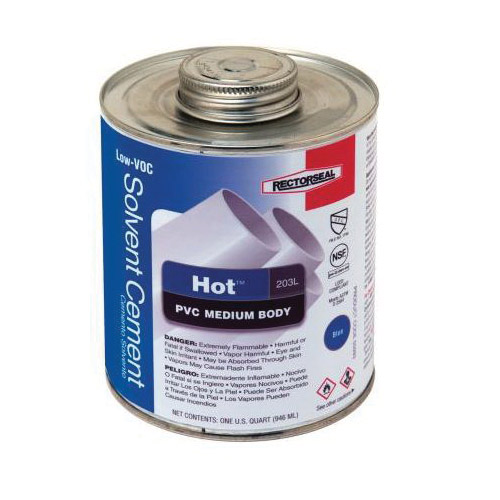 Hot 203L 55993 Medium Body Solvent Cement, 1 qt, Can, Liquid, Blue