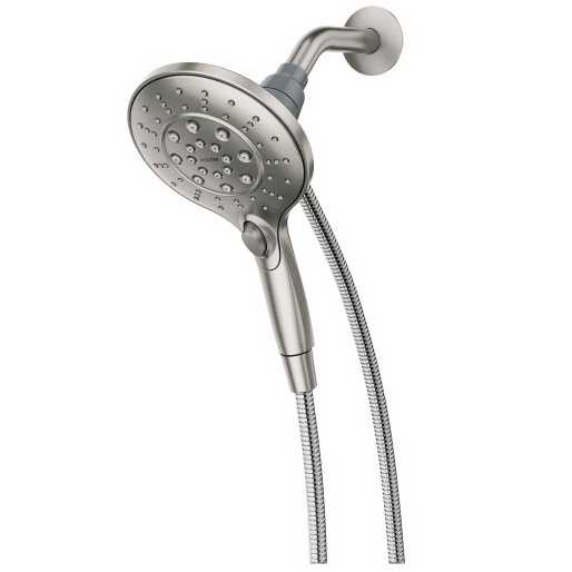 Moen Engage Series 26112EPSRN Hand Shower, 1/2 in Connection, 1.75 gpm, 6-Spray Function, Plastic, Brushed Nickel