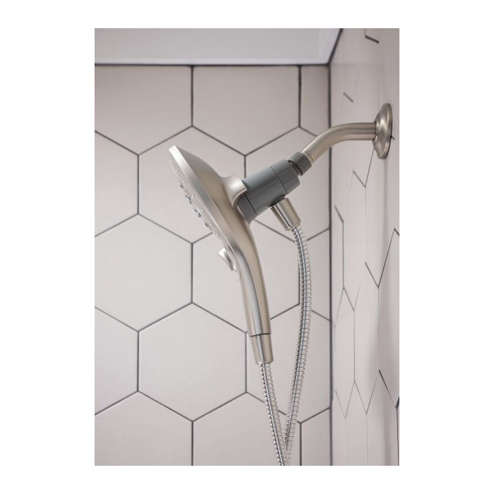 Moen Engage Series 26112EPSRN Hand Shower, 1/2 in Connection, 1.75 gpm, 6-Spray Function, Plastic, Brushed Nickel