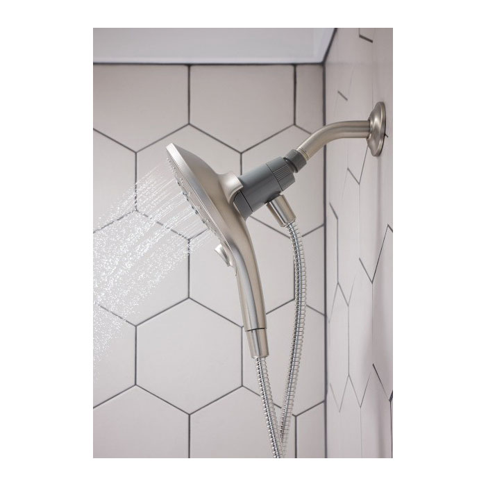 Moen Engage Series 26112EPSRN Hand Shower, 1/2 in Connection, 1.75 gpm, 6-Spray Function, Plastic, Brushed Nickel