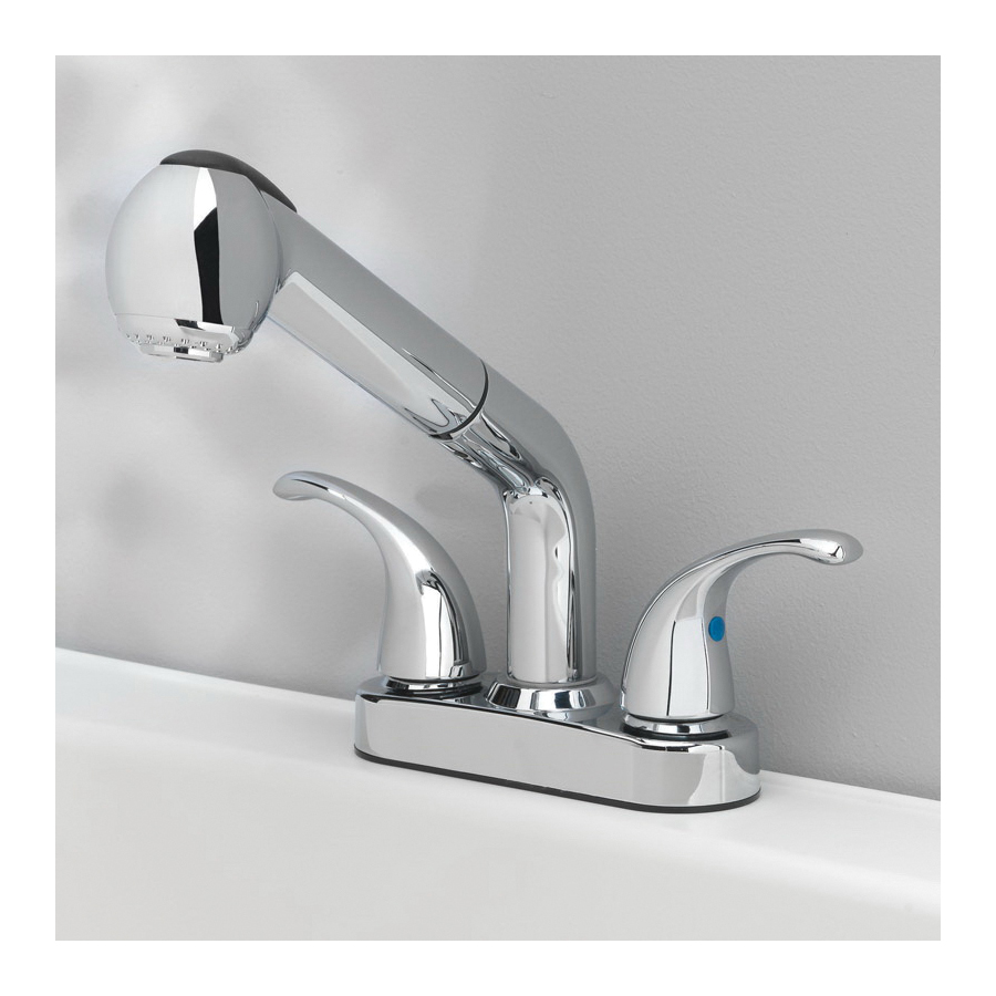Essentials Series 67655-0101 Laundry Faucet, 2 gpm, 2-Handle, 3-Faucet Hole, Chrome Plated