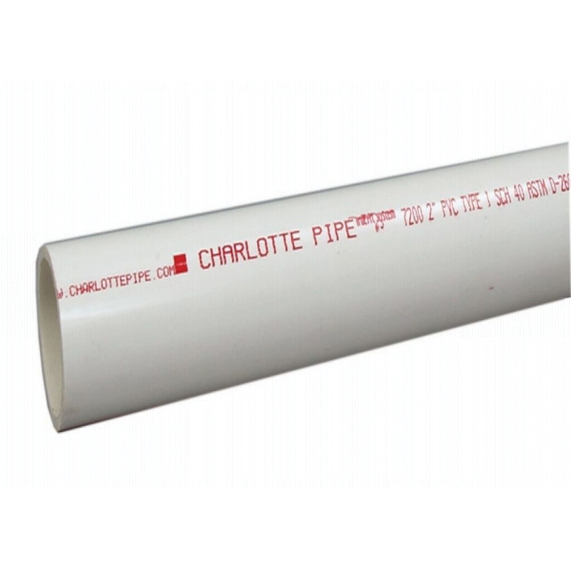 Charlotte Pipe PVC 7112 1000H Pipe, 1-1/2 in, 5 ft L, SCH 40 Schedule, PVC, White