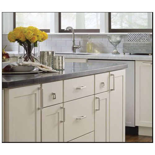 Center-to-Center Pull, Amerock, Blackrock Series, 5-15/16 in L Handle, Satin Nickel - 2